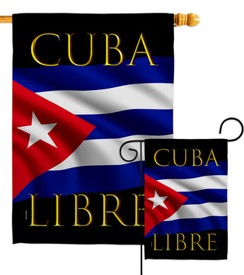 Cuba Libre - Support Inspirational Vertical Impressions Decorative Flags HG170217 Made In USA