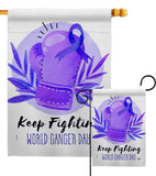 Keep Fighting - Support Inspirational Vertical Impressions Decorative Flags HG192418 Made In USA