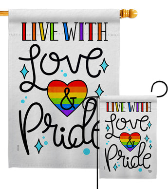 Live with Love - Support Inspirational Vertical Impressions Decorative Flags HG192461 Made In USA