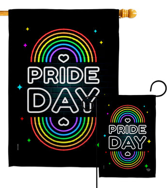 Neon Pride Day - Support Inspirational Vertical Impressions Decorative Flags HG192599 Made In USA