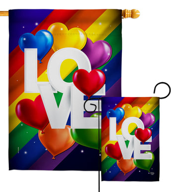 Love Mean Pride - Support Inspirational Vertical Impressions Decorative Flags HG192602 Made In USA