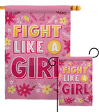 Fight Like Girl - Support Inspirational Vertical Impressions Decorative Flags HG192627 Made In USA