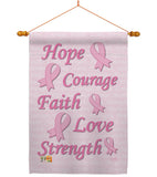 Hope, Faith, Courage - Support Inspirational Vertical Impressions Decorative Flags HG115080 Made In USA