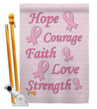 Hope, Faith, Courage - Support Inspirational Vertical Impressions Decorative Flags HG115080 Made In USA