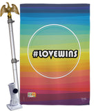 LoveWins - Support Inspirational Vertical Impressions Decorative Flags HG115084 Made In USA