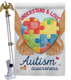 Understand Autism Awareness - Support Inspirational Vertical Impressions Decorative Flags HG115131 Made In USA