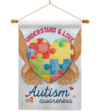 Understand Autism Awareness - Support Inspirational Vertical Impressions Decorative Flags HG115131 Made In USA