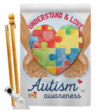 Understand Autism Awareness - Support Inspirational Vertical Impressions Decorative Flags HG115131 Made In USA