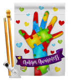 Support Autism - Support Inspirational Vertical Impressions Decorative Flags HG115132 Made In USA