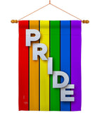 Rainbow Pride - Support Inspirational Vertical Impressions Decorative Flags HG115177 Made In USA