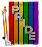 Rainbow Pride - Support Inspirational Vertical Impressions Decorative Flags HG115177 Made In USA