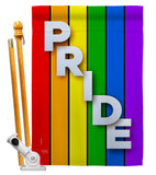 Rainbow Pride - Support Inspirational Vertical Impressions Decorative Flags HG115177 Made In USA