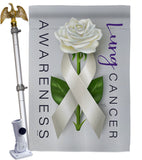 Lung Cancer Awareness - Support Inspirational Vertical Impressions Decorative Flags HG115207 Made In USA