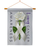 Lung Cancer Awareness - Support Inspirational Vertical Impressions Decorative Flags HG115207 Made In USA