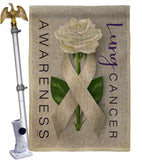 Lung Cancer Awareness - Support Inspirational Vertical Impressions Decorative Flags HG115207 Made In USA