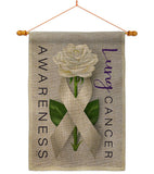 Lung Cancer Awareness - Support Inspirational Vertical Impressions Decorative Flags HG115207 Made In USA