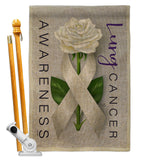 Lung Cancer Awareness - Support Inspirational Vertical Impressions Decorative Flags HG115207 Made In USA