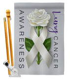 Lung Cancer Awareness - Support Inspirational Vertical Impressions Decorative Flags HG115207 Made In USA