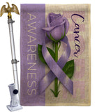 Cancer Awareness World Day - Support Inspirational Vertical Impressions Decorative Flags HG115208 Made In USA