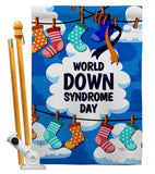 World Down Syndrome Day - Support Inspirational Vertical Impressions Decorative Flags HG115214 Made In USA