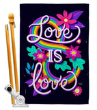Love is Love - Support Inspirational Vertical Impressions Decorative Flags HG115219 Made In USA