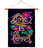 Love is Love - Support Inspirational Vertical Impressions Decorative Flags HG115219 Made In USA