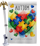 Support Autism Day - Support Inspirational Vertical Impressions Decorative Flags HG115221 Made In USA