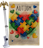 Support Autism Day - Support Inspirational Vertical Impressions Decorative Flags HG115221 Made In USA