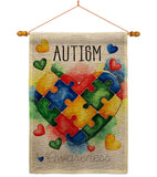 Support Autism Day - Support Inspirational Vertical Impressions Decorative Flags HG115221 Made In USA