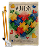 Support Autism Day - Support Inspirational Vertical Impressions Decorative Flags HG115221 Made In USA