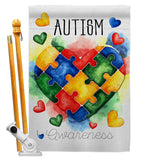 Support Autism Day - Support Inspirational Vertical Impressions Decorative Flags HG115221 Made In USA