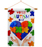 Autism Day - Support Inspirational Vertical Impressions Decorative Flags HG115232 Made In USA