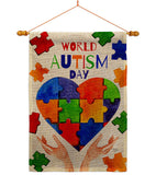 Autism Day - Support Inspirational Vertical Impressions Decorative Flags HG115232 Made In USA