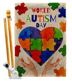 Autism Day - Support Inspirational Vertical Impressions Decorative Flags HG115232 Made In USA