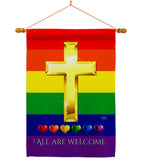 All Are Welcome - Support Inspirational Vertical Impressions Decorative Flags HG115248 Made In USA