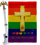 All Are Welcome - Support Inspirational Vertical Impressions Decorative Flags HG115248 Made In USA