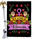 Love Feminsm - Support Inspirational Vertical Impressions Decorative Flags HG115250 Made In USA