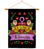 Love Feminsm - Support Inspirational Vertical Impressions Decorative Flags HG115250 Made In USA