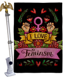 Love Feminsm - Support Inspirational Vertical Impressions Decorative Flags HG115250 Made In USA