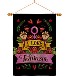 Love Feminsm - Support Inspirational Vertical Impressions Decorative Flags HG115250 Made In USA