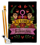 Love Feminsm - Support Inspirational Vertical Impressions Decorative Flags HG115250 Made In USA