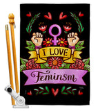 Love Feminsm - Support Inspirational Vertical Impressions Decorative Flags HG115250 Made In USA