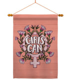 Girl Can - Support Inspirational Vertical Impressions Decorative Flags HG115251 Made In USA