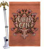 Girl Can - Support Inspirational Vertical Impressions Decorative Flags HG115251 Made In USA