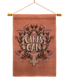 Girl Can - Support Inspirational Vertical Impressions Decorative Flags HG115251 Made In USA