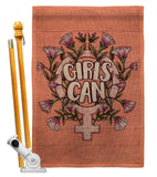 Girl Can - Support Inspirational Vertical Impressions Decorative Flags HG115251 Made In USA