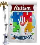 Hope for Autism Awareness - Support Inspirational Vertical Impressions Decorative Flags HG137047 Made In USA