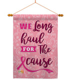 Pink Ribbon - Support Inspirational Vertical Impressions Decorative Flags HG137064 Made In USA