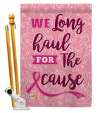 Pink Ribbon - Support Inspirational Vertical Impressions Decorative Flags HG137064 Made In USA