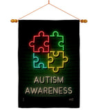 Neon Autism - Support Inspirational Vertical Impressions Decorative Flags HG137412 Made In USA